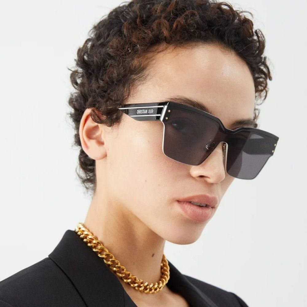 NEW Dior DIORCLUB M4U 55A5 Black Pale Smoke Mirrored Unisex Shield Sunglasses - Picture 11 of 11